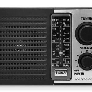 PURE ACOUSTICS רדיו נייד FM/AM עם סוללה נטענת